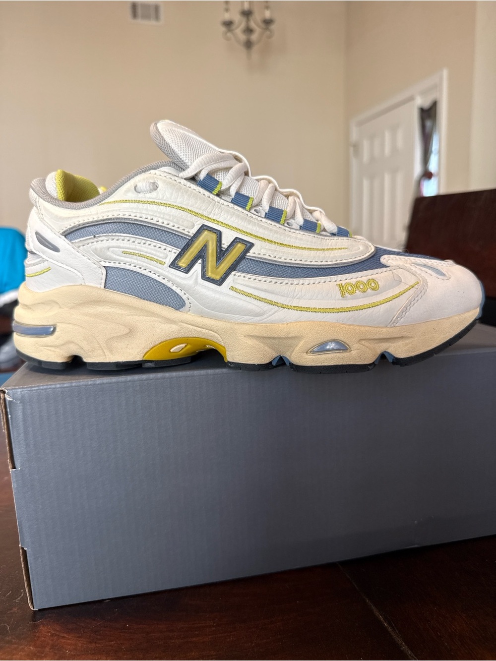 New Balance Kids Sneakers - White, Light Blue & Yellow